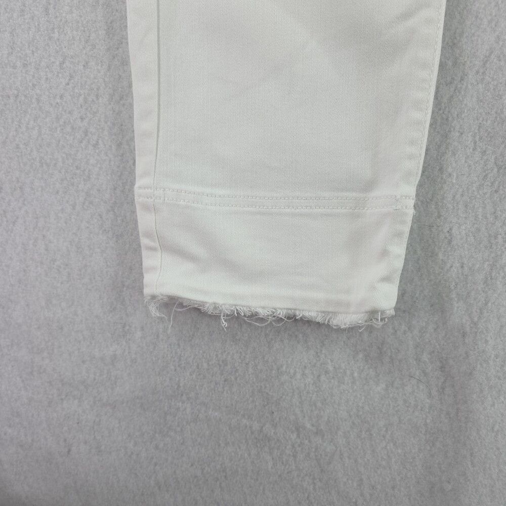 J.Jill Authentic Fit Cropped Raw Hem Stretch Denim Size 10T White Coastal Summer - Picture 6 of 8